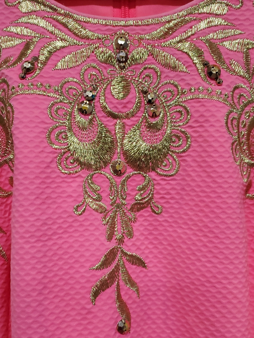 Lilly Pulitzer Tina Embroidered Stretch Shift Dress In Hot Pink Size 4 - Picture 3 of 14